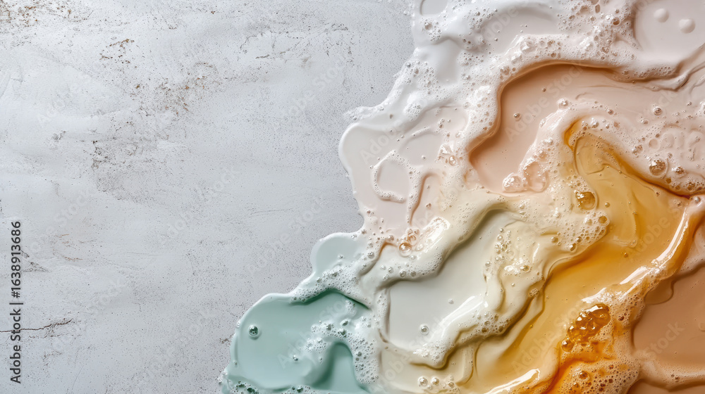 Poster colorful liquid swirls create mesmerizing pattern on textured surface, evoking sense of calm