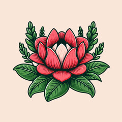 illustration of a beautiful rafflesia flower 