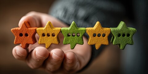 Professional Consumer Trust Concept with Five-Star Digital Ratings on Smartphone Authentic Modern Business Reputation for Marketing Campaigns