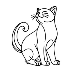 A Playful Cat Rendered in One Continuous Fine Line