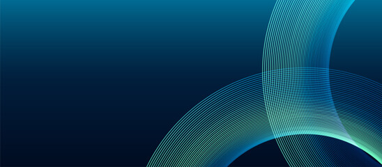 Blue and green minimal dynamic curved lines abstract futuristic hi technology background with lighting effect © pickup