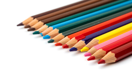 Fototapeta premium colored pencils on white background