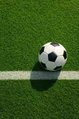Fototapeta premium Vibrant green grass with natural texture and bold marking highlights sport activity inspiring team competition and recreation joy