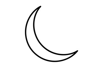 Obraz premium Vector illustration of a crescent moon icon, a black and white celestial symbol design