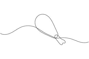 Obraz premium Minimalist one line drawing of fried chicken outline art design on white background for food concept