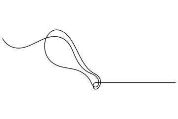 Minimalist one line drawing of fried chicken outline art design on white background for food concept