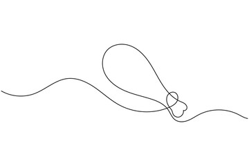 Obraz premium Minimalist one line drawing of fried chicken outline art design on white background for food concept