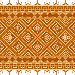 Intricate traditional geometric pattern in warm earth tones. Featuring a detailed, repeating design