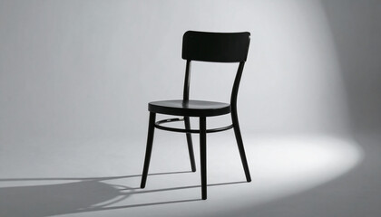 Modern Black Cafe Chair in Minimalist Studio Lighting