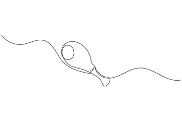 Obraz premium Minimalist one line drawing of fried chicken outline art design on white background for food concept