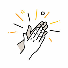 Obraz premium Applause Vector Art with Celebratory Elements for Blogs, Websites, Graphics, Education, Appreciation, and Social Media Engagement 