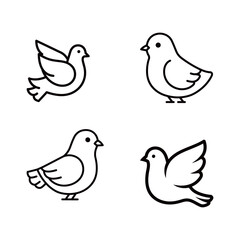 silhouette image of a dove with a transparent background
