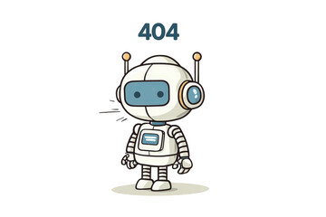 Cute Cartoon Robot Character Sitting in Transparent Background