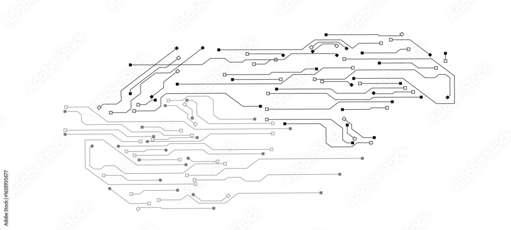 Poster abstract futuristic circuit board illustration, circuit board with various technology elements. circ