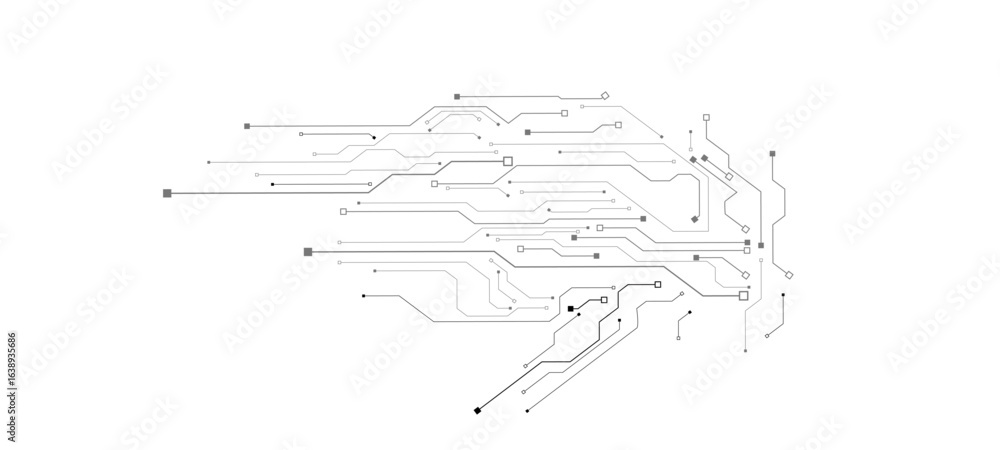 Poster abstract futuristic circuit board illustration, circuit board with various technology elements. circ