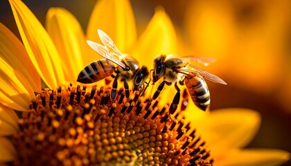 Two bees on sunflower (1)