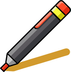 vector illustration of a red pencil