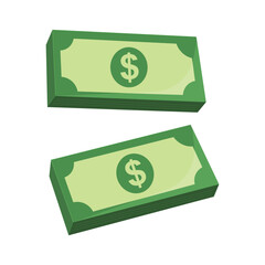 vector illustration of bundles of US Dollar bills