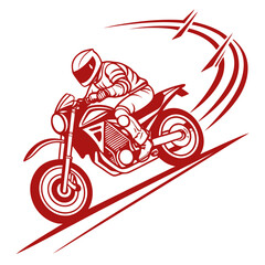 Speedy Red Motorcycle Vector Icon for Creative Platform Submissions.

