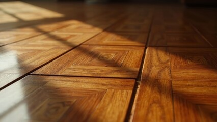 Indoor scene of light and shadow flooring