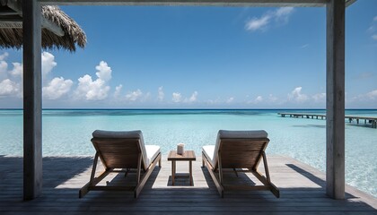 Obraz premium Stylish and luxurious overwater villa