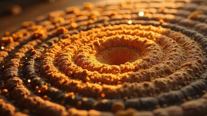 Natural landscape with circular sand patterns