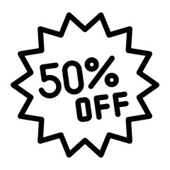 50 percent special discount icon