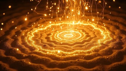 Close up images of light spinning art