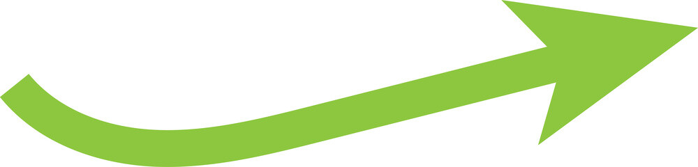 Green arrow pointing upwards and to the right on a black background