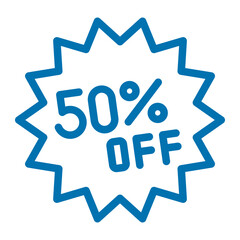 50 percent off label icon