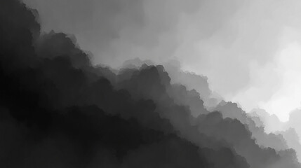 Abstract grayscale cloud formation with soft gradients creating a moody atmosphere