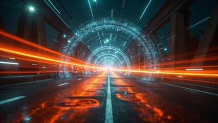 Artistic Scene of Light Track Channel