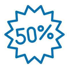 50 percent special discount icon