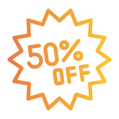 50 percent off label icon