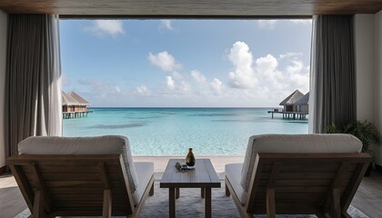 Stylish and luxurious overwater villa