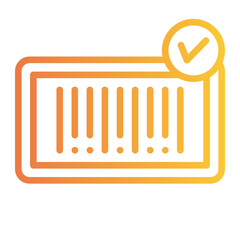 barcode with check mark icon