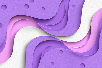 Abstract paper cut design with flowing shapes in purple and pink, creating a modern aesthetic