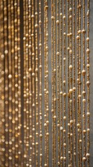 Beaded curtains made with golden threads for a ceremonial entrance