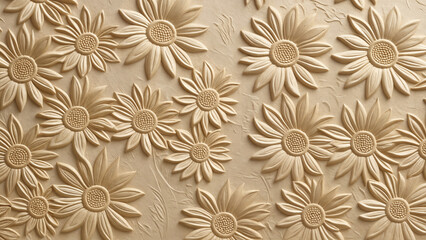 cream beige embossed sunflower background