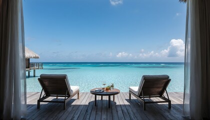 Stylish and luxurious overwater villa