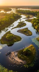 Aerial view of the river in Kakadu National Park, Northern Territory, Australia

