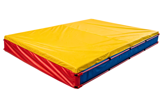 Large athletic landing pit for high jump or pole vault practice isolated with transparent background
