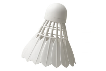 White shuttlecock rotating gracefully against a transparent background, ideal for showcasing badminton-related themes and projects