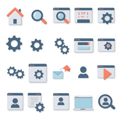 Collection of Modern Flat UI Web Icons