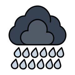 Colorful raindrop icon isolated on white background