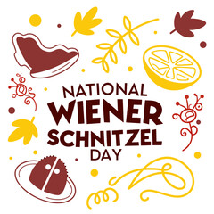 NATIONAL WIENER SCHNITZEL DAY vector illustration