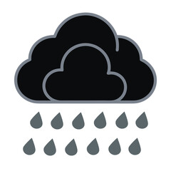 Rain silhouette icon isolated on white background