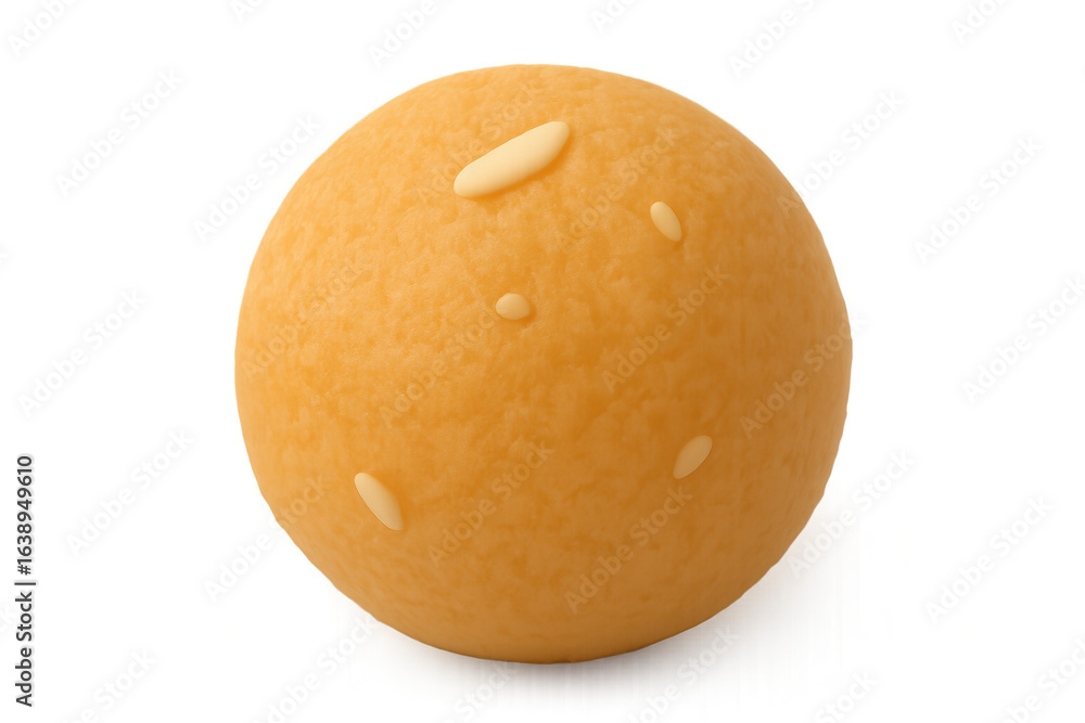 Poster 3d rendering of a textured orange sphere featuring white specks, isolated on a transparent backgroun