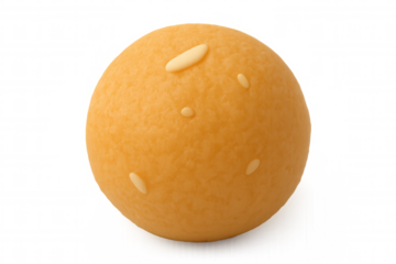 3d rendering of a textured orange sphere featuring white specks, isolated on a transparent background