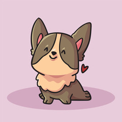 Kawaii and Cute Puppy Illustration - Pet Lovers Clipart